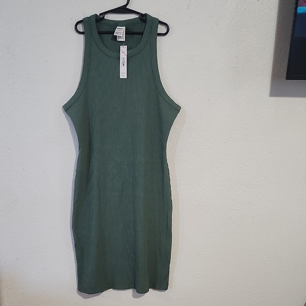PINK Victoria's Secret Green Ribbed Mini Dress
